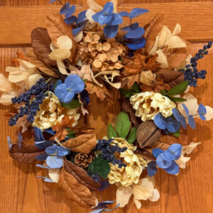 Brown, Cream, and Blue Wreath